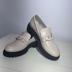 Primark Cream Loafers with Black Soles